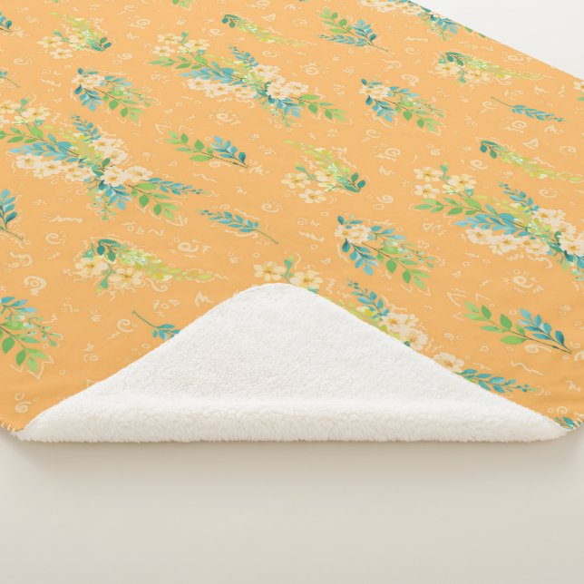 Manta Sherpa "Flores de Durazno" (3/4)