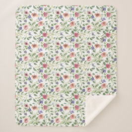 Manta Sherpa Flores de heliotropía de patrón floral