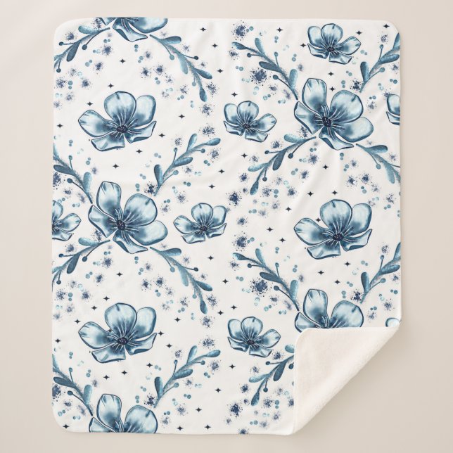 MANTA SHERPA FLORES DE INVIERNO (Anverso)