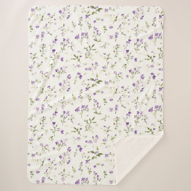 Manta Sherpa Flores de lavanda bonitas (Anverso)
