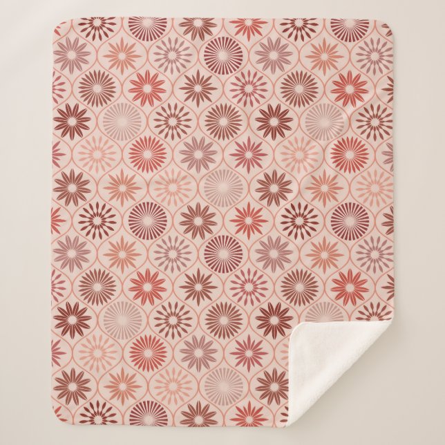 Manta Sherpa Flores de Ogee Boho (Anverso)