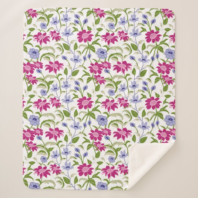 Manta Sherpa Flores de primavera (Anverso)