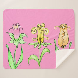 Manta Sherpa Flores de primavera pastel