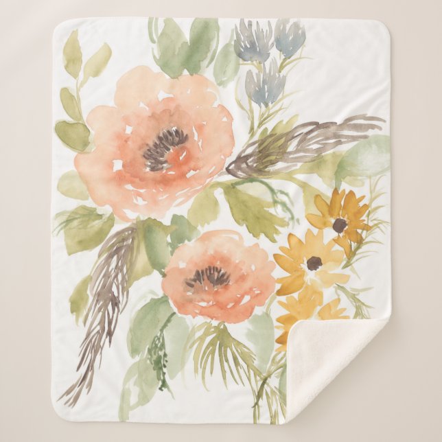 Manta Sherpa Flores de verano tardías I (Anverso)