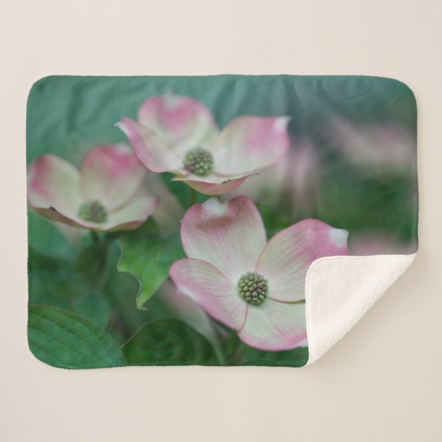 Manta Sherpa Flores | Flores de dogwood (Anverso (horizontal))