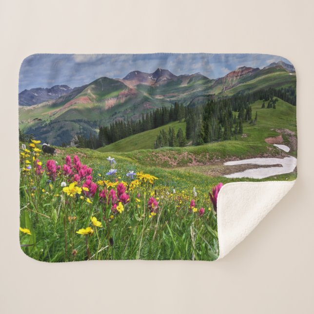 Manta Sherpa Flores | Flores silvestres Durango, Colorado (Anverso (horizontal))