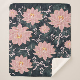 Manta Sherpa Flores mágicas con diseño de purpurina 