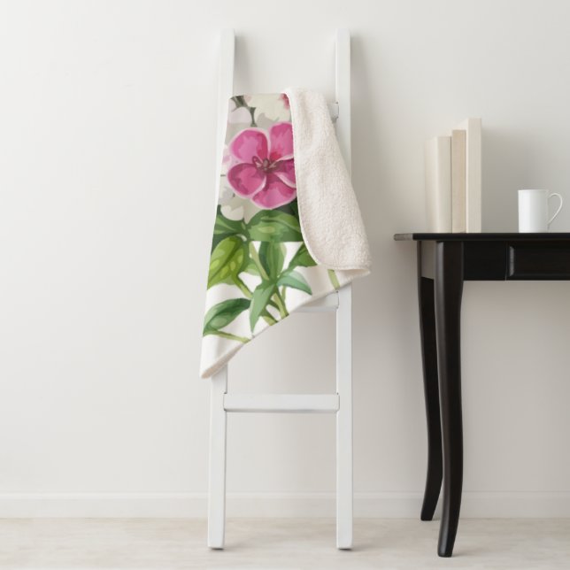 Manta Sherpa Flores Phlox en el jardín acuático (In situ)