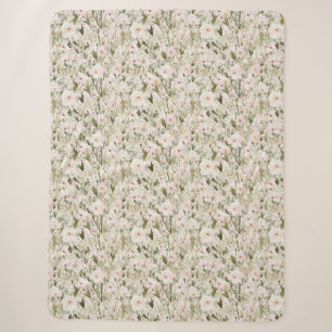 Manta Sherpa Flores rosadas Pretty Blush