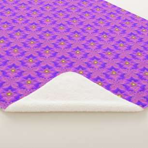 Manta Sherpa Flores rosas azules en 3D , Artdeco