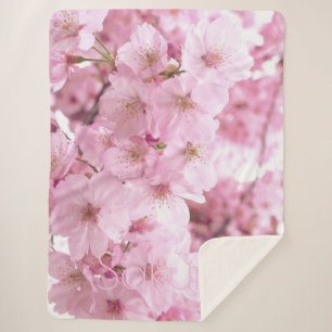Manta Sherpa Flores rosas flores de cerezo japonesas