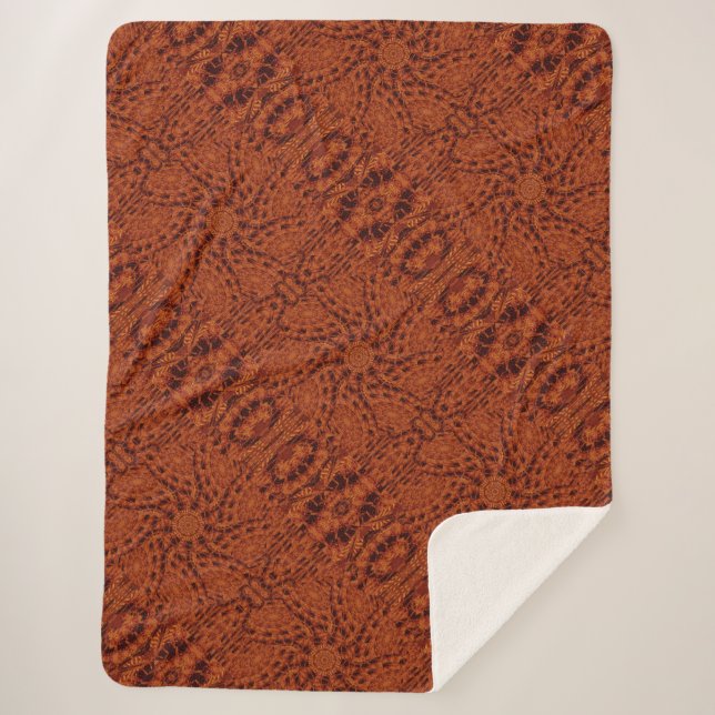 Manta Sherpa Flores salvajes de oro y negro 26 (Anverso)