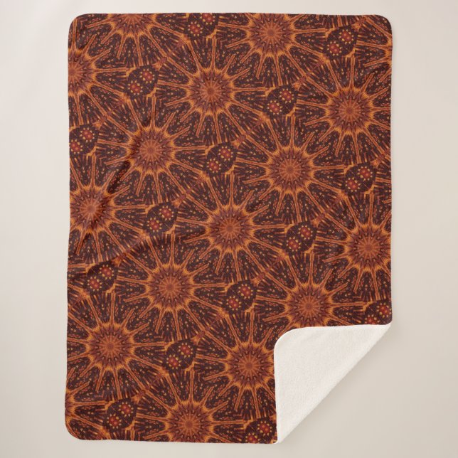 Manta Sherpa Flores salvajes de oro y negro 30 (Anverso)