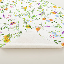 Manta Sherpa Flores silvestres de primavera y verano