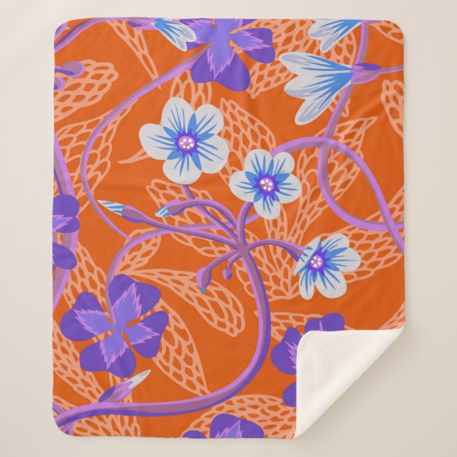 Manta Sherpa Flores silvestres florecientes decorativas. Bac fl (Anverso)