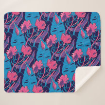 Flores Silvestres Tropicales Azules Rosadas Modern