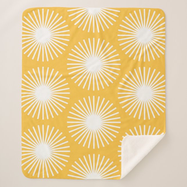 Manta Sherpa Flores simples: diseño escandinavo sin costuras. (Anverso)