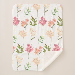 Manta Sherpa Flores tradicionales de cabaña floral vintage