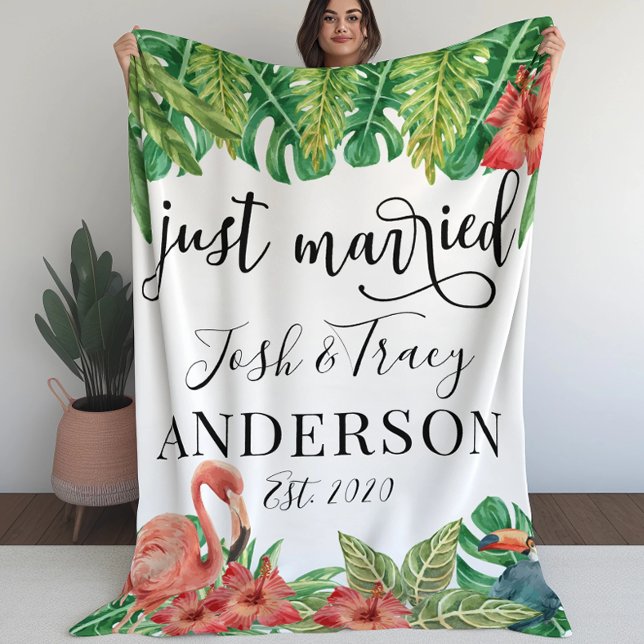 Manta Sherpa Flores tropicales acuáticas y Boda de la vegetació (Subido por el creador)
