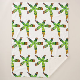 Manta Sherpa flores tropicales de gradiente