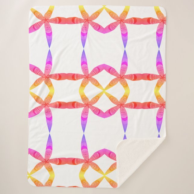 Manta Sherpa flores tropicales de gradiente (Anverso)