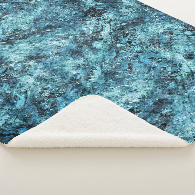 Manta Sherpa Floresta azul pauma nevasca ou vidro trincado (3/4)