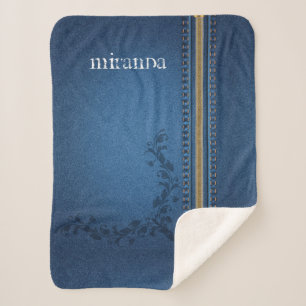 Manta Sherpa Flourish Pintado Jeans Denim