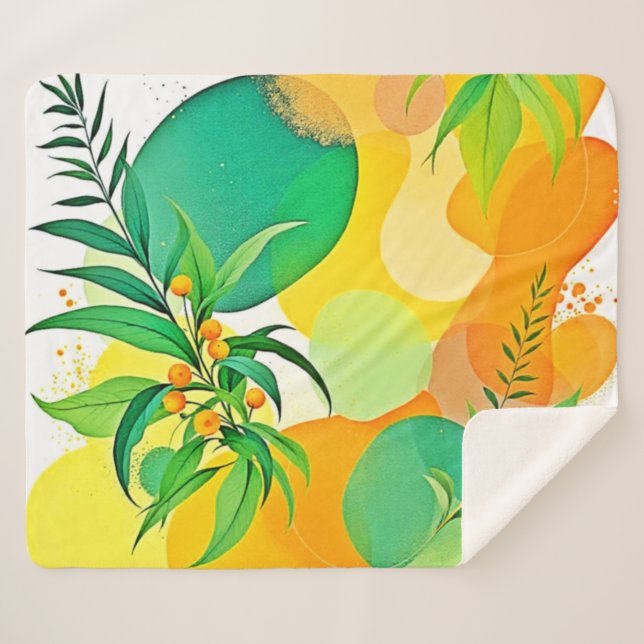 Manta Sherpa Flujo de Alegría Orgánica (Anverso (horizontal))