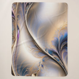 Manta Sherpa Flujo Dorado - Arte Fluido Abstracto Azul y Dorado