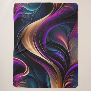 Manta Sherpa Flujo Luminoso - Abstracto Audaz de Púrpura, Turqu