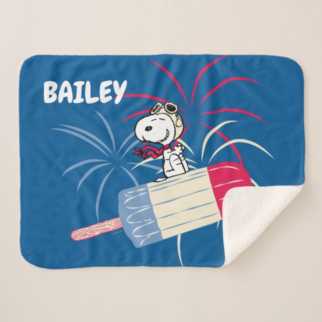 Manta Sherpa Flying Ace Snoopy on Ice Pop (Anverso (horizontal))