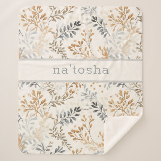 Manta Sherpa Foliage Neutral de caída personalizada