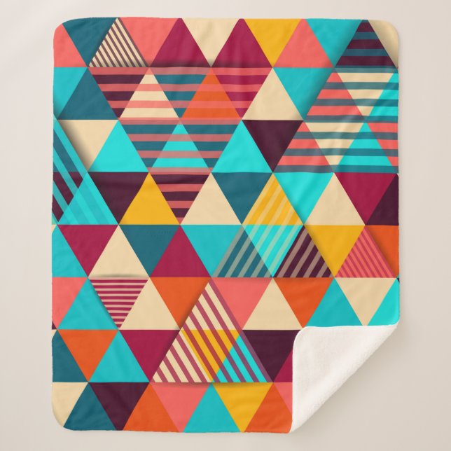 Manta Sherpa Fondo abstracto con formas triangulares. g moderno (Anverso)