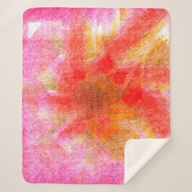 Manta Sherpa Fondo abstracto digital con pegado de pinceles (Anverso)