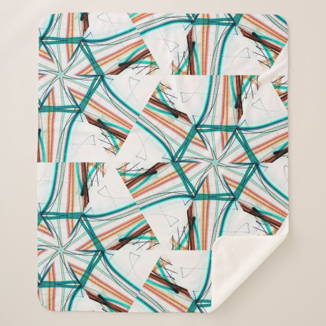 Manta Sherpa Fondo abstracto fractal. Efectos digitales. Fútbol (Anverso)