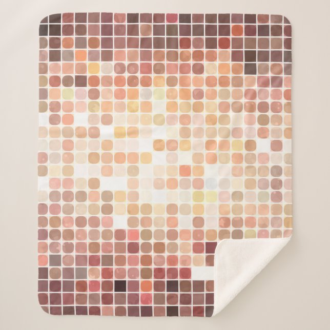 Manta Sherpa fondo abstracto. mosaico dorado. cavar ilustracion (Anverso)