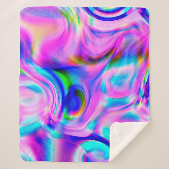 Manta Sherpa Fondo abstracto multicolor. Patrón colorido. (Anverso)