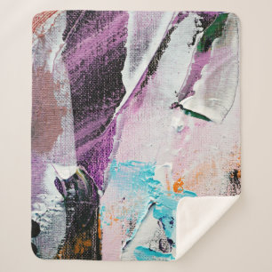 Manta Sherpa fondo abstracto pintado, acrílico, arte,ar