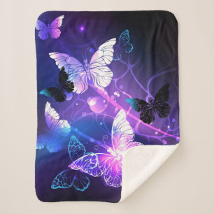 Manta Sherpa Fondo con mariposas nocturnas