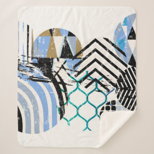 Manta Sherpa fondo de círculo geométrico abstracto, con grueso 