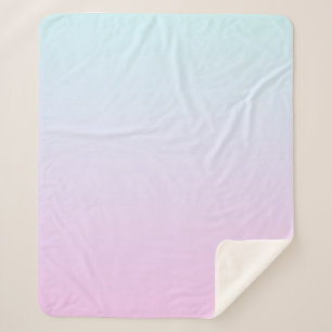 Manta Sherpa Fondo de degradado rosa y azul pastel