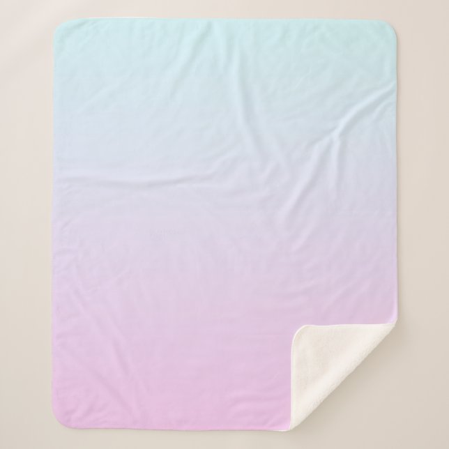 Manta Sherpa Fondo de degradado rosa y azul pastel (Anverso)