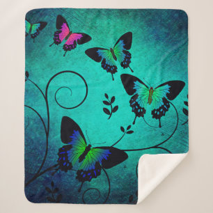 Manta Sherpa Fondo de mariposas de textura