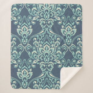 Manta Sherpa fondo de pantalla floral vintage. Flor barroca cl