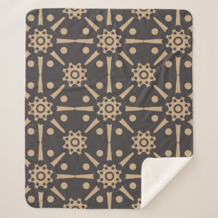 Manta Sherpa Fondo de patrón retro ininterrumpido del damasco d