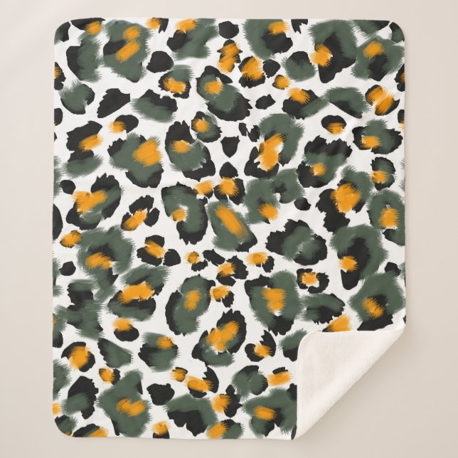 Manta Sherpa Fondo de textura de impresión de leopardo (Anverso)