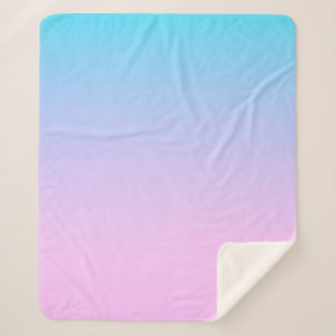 Manta Sherpa Fondo degradado azul y rosa