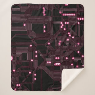 Manta Sherpa fondo del circuito del microchip rosa, 3d,ab