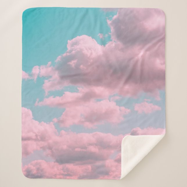 Manta Sherpa Fondo estético con un hermoso cielo turquesa  (Anverso)