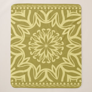 Manta Sherpa Fondo floral geométrico. Ornato étnico tribal